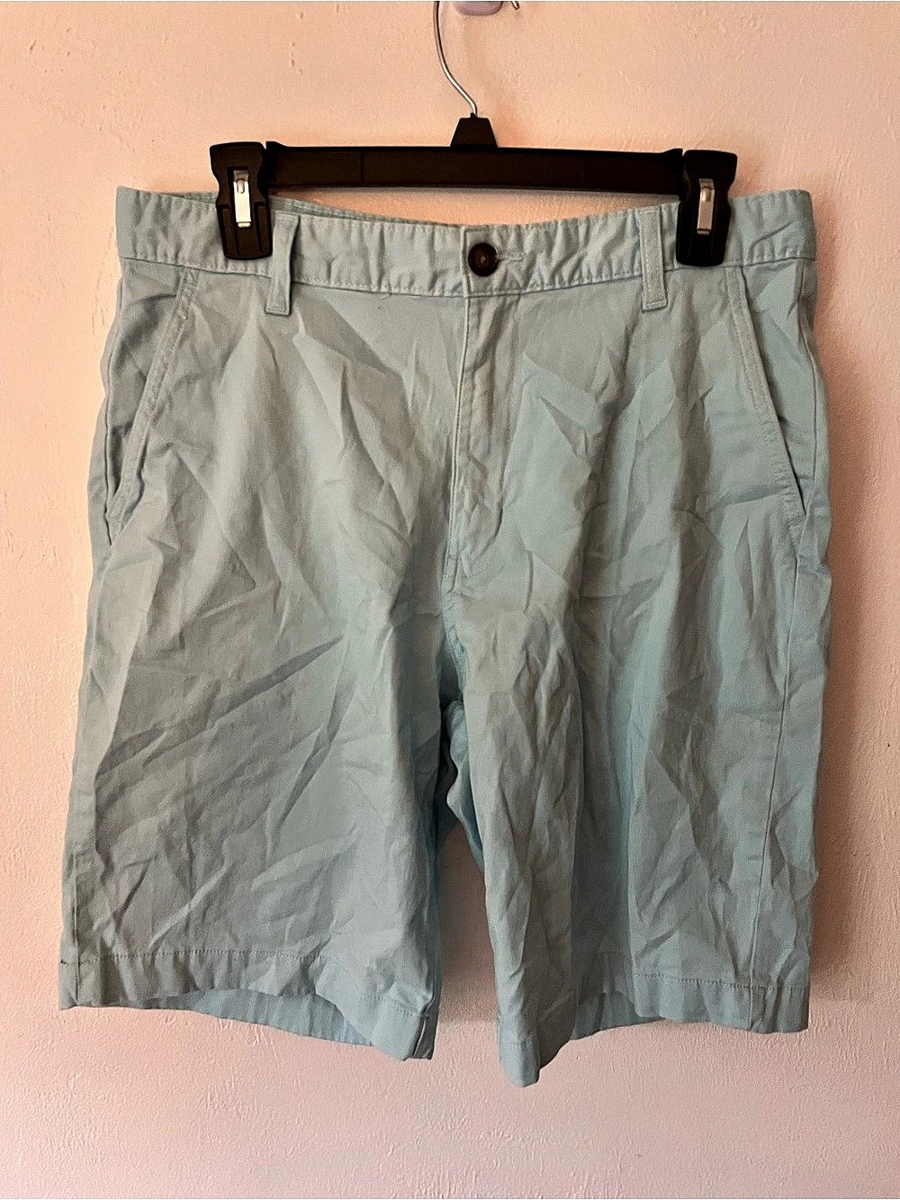 George Flat Front Stretch Chino Shorts Blue Waist 32